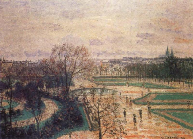 Camille Pissarro The Tuileries Gardens in Rain Spain oil painting art